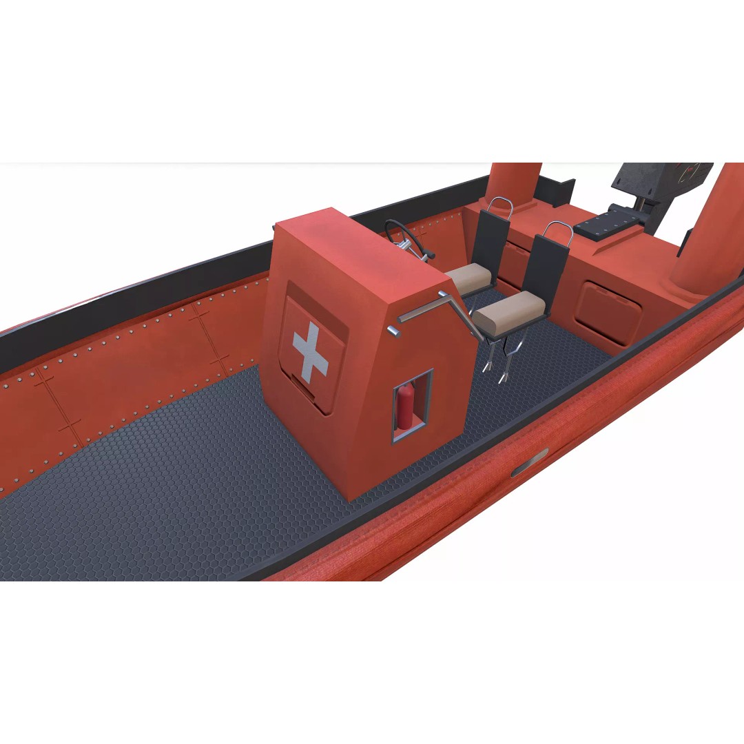 Fast Rescue Boat 3D Model – Low Poly PBR Game Asset, FBX - View 14