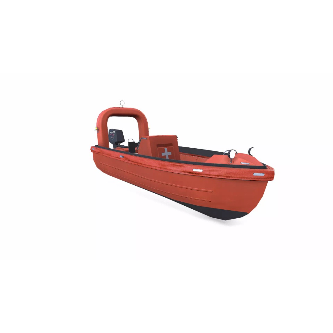 Fast Rescue Boat 3D Model – Low Poly PBR Game Asset, FBX - View 16