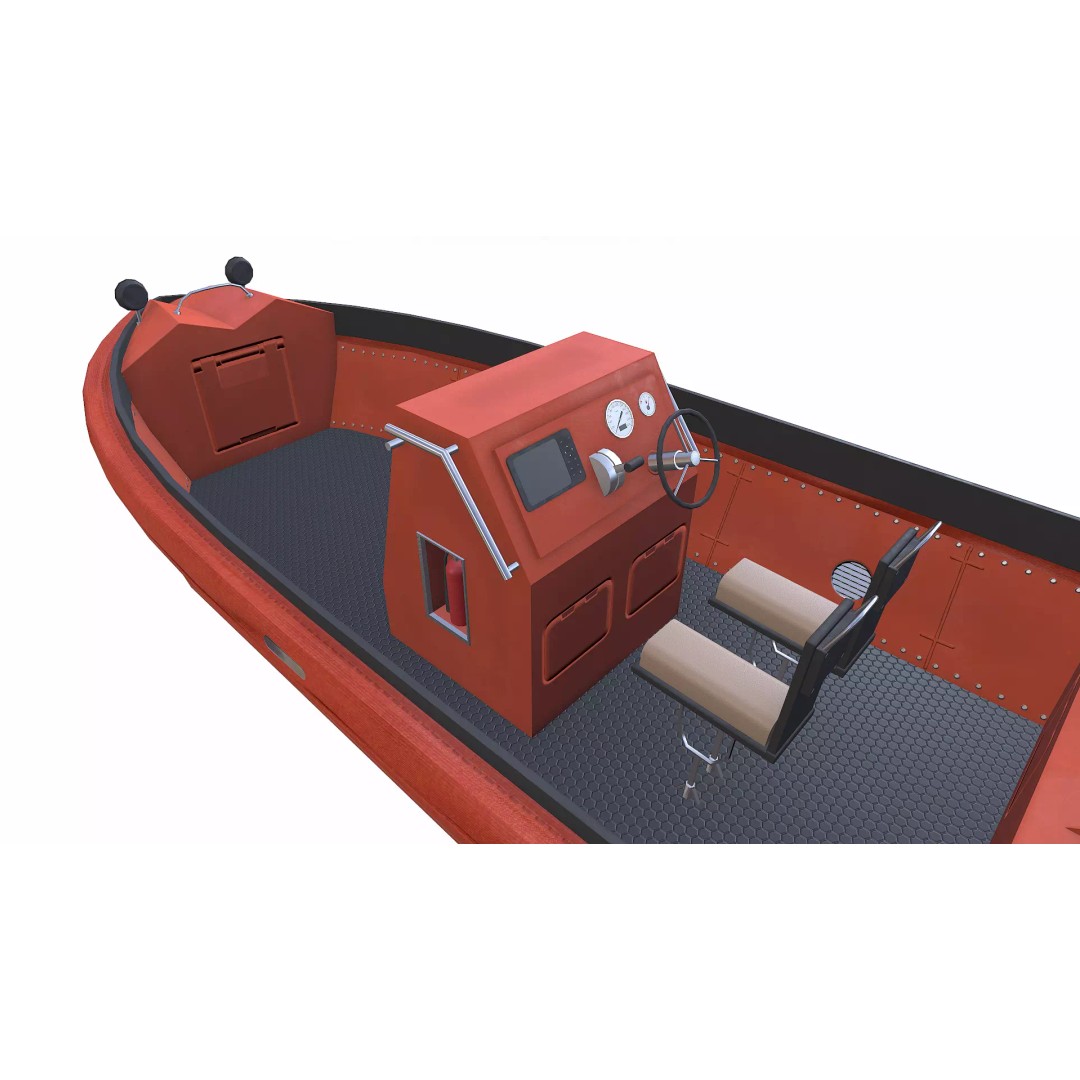 Fast Rescue Boat 3D Model – Low Poly PBR Game Asset, FBX - View 17