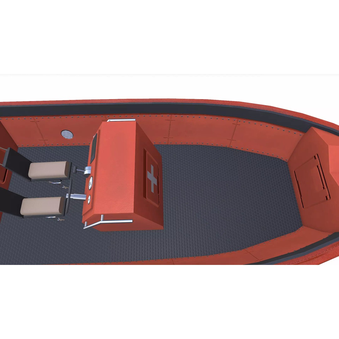 Fast Rescue Boat 3D Model – Low Poly PBR Game Asset, FBX - View 24