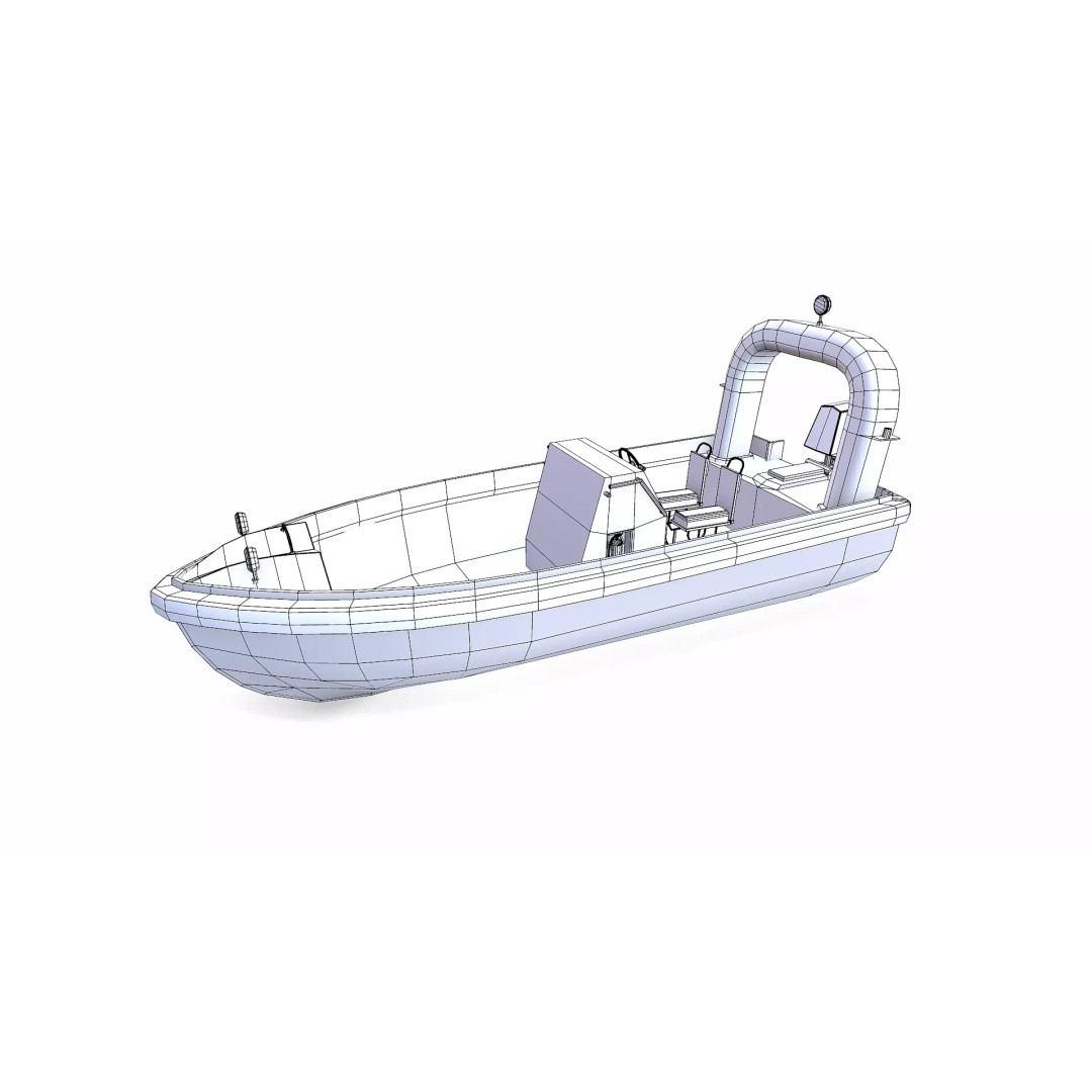 Fast Rescue Boat 3D Model – Low Poly PBR Game Asset, FBX - View 26