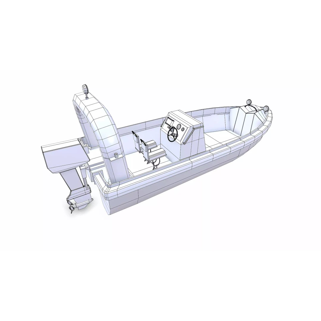 Fast Rescue Boat 3D Model – Low Poly PBR Game Asset, FBX - View 27