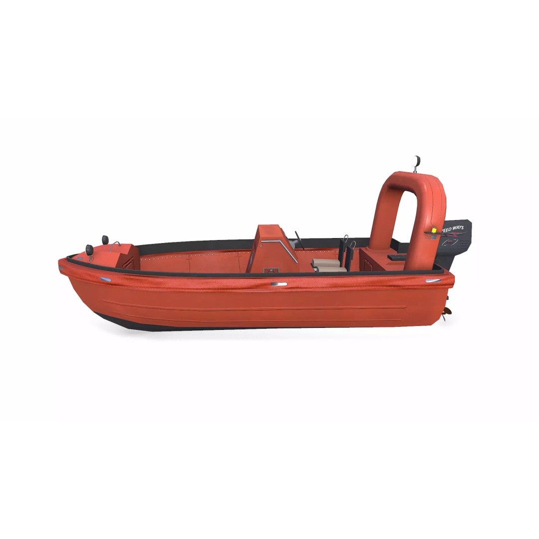 Fast Rescue Boat 3D Model – Low Poly PBR Game Asset, FBX - View 4