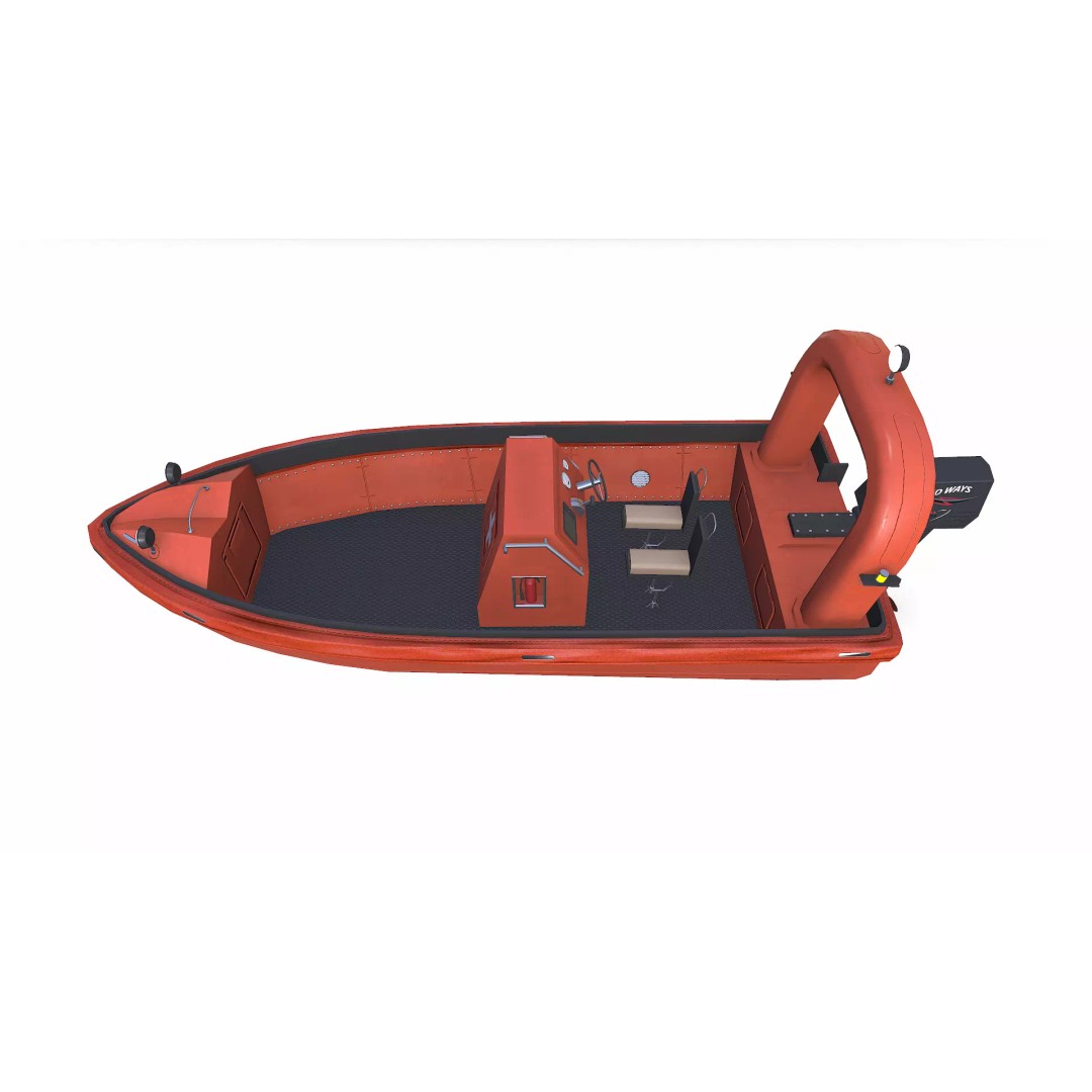 Fast Rescue Boat 3D Model – Low Poly PBR Game Asset, FBX - View 5