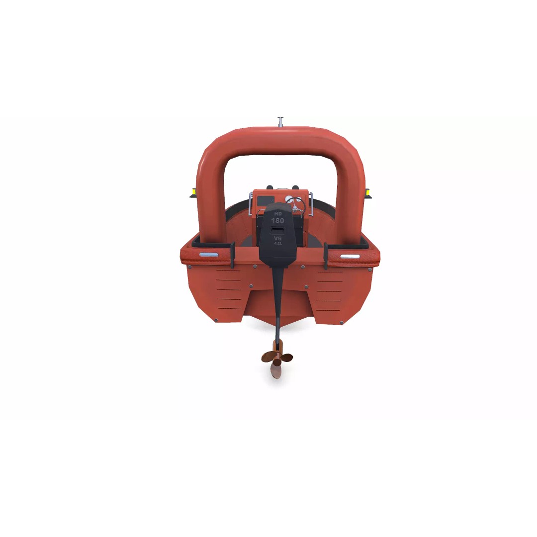 Fast Rescue Boat 3D Model – Low Poly PBR Game Asset, FBX - View 8