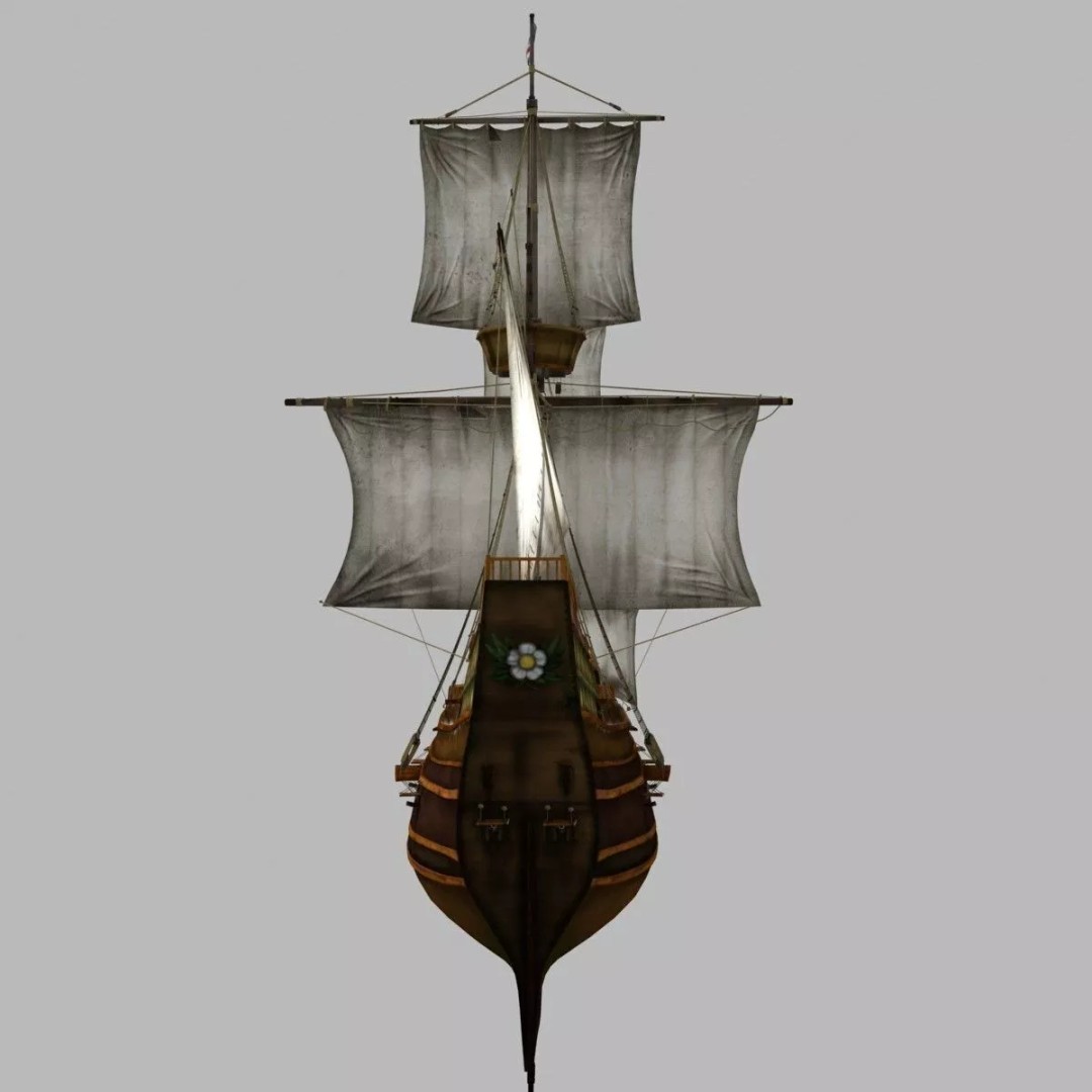 Mayflower 3D Model – Historic Sailing Ship, FBX, OBJ - View 3