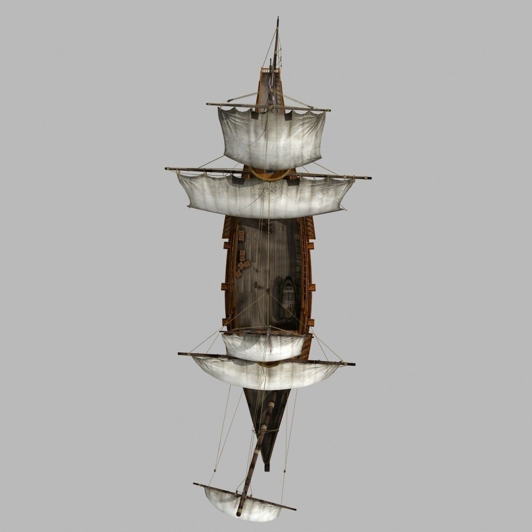 Mayflower 3D Model – Historic Sailing Ship, FBX, OBJ - View 9