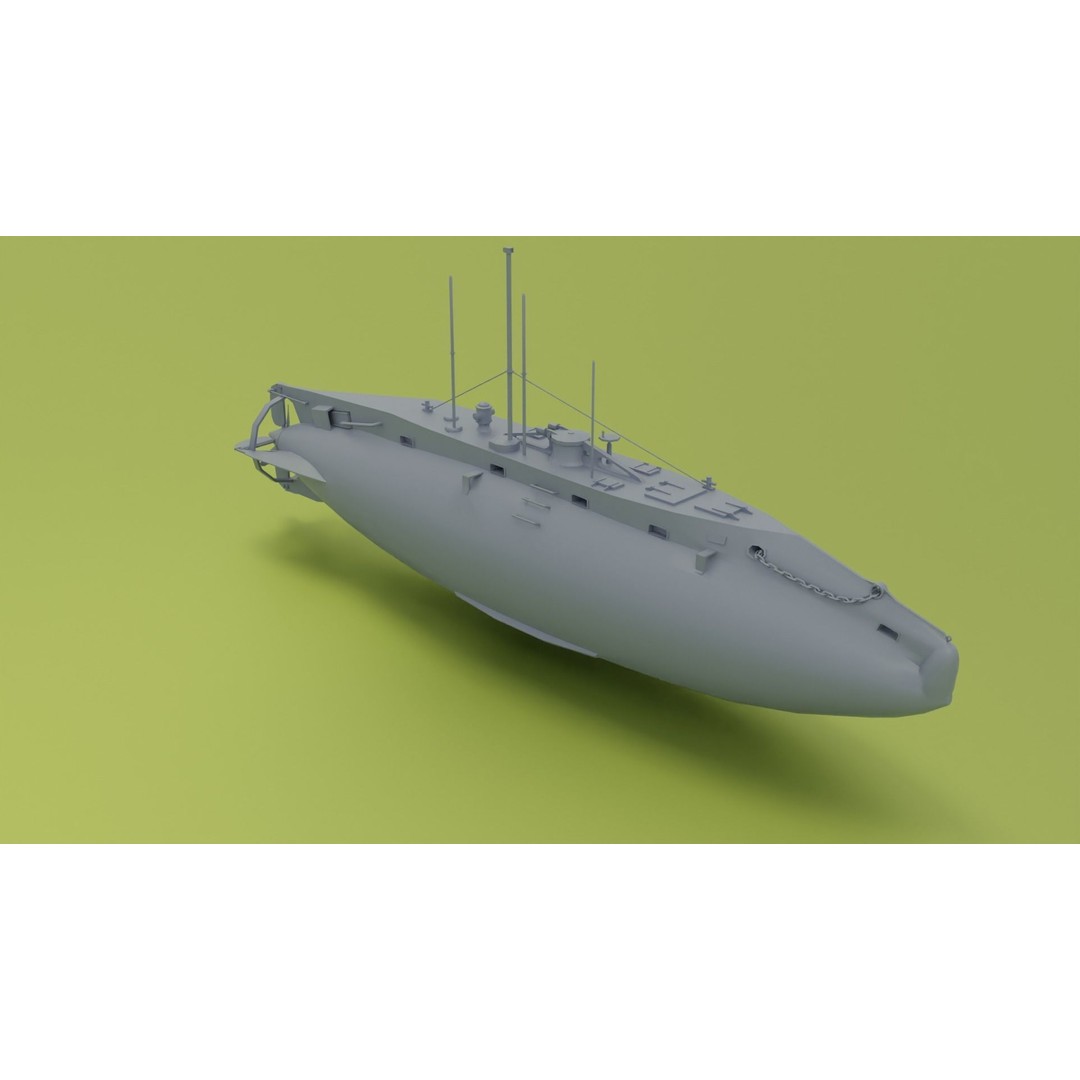 HMS Holland 3D Model – Low Poly Submarine, PBR Textures, FBX - View 10