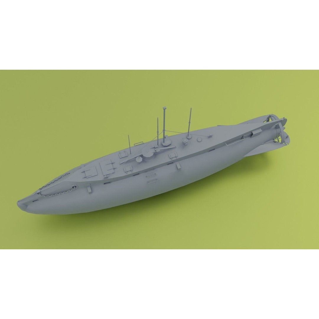 HMS Holland 3D Model – Low Poly Submarine, PBR Textures, FBX - View 12