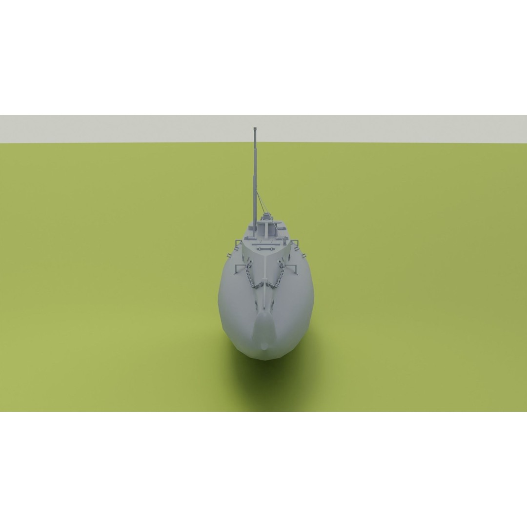 HMS Holland 3D Model – Low Poly Submarine, PBR Textures, FBX - View 13