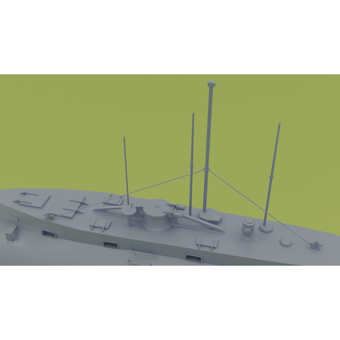 HMS Holland 3D Model – Low Poly Submarine, PBR Textures, FBX - View 17