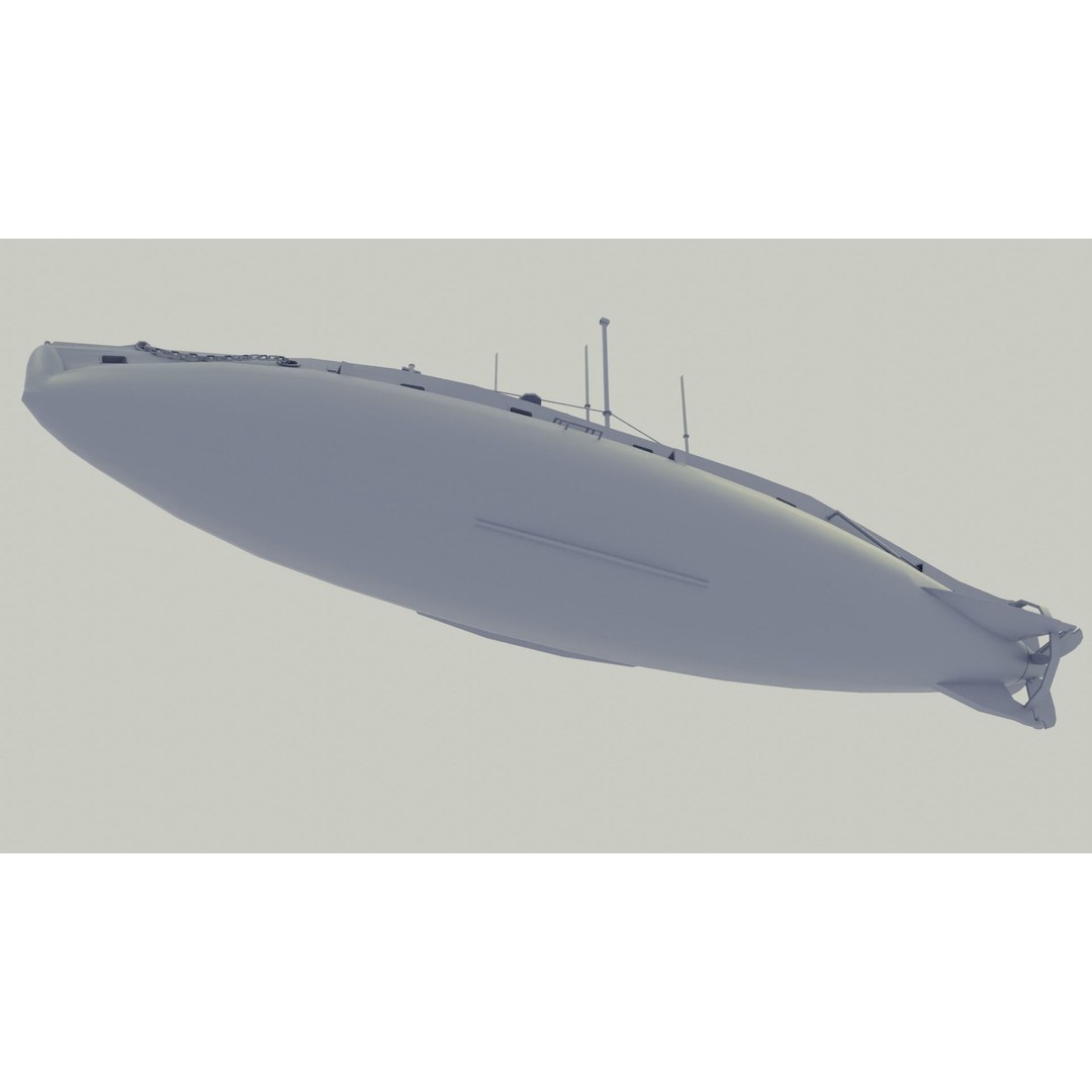 HMS Holland 3D Model – Low Poly Submarine, PBR Textures, FBX - View 18