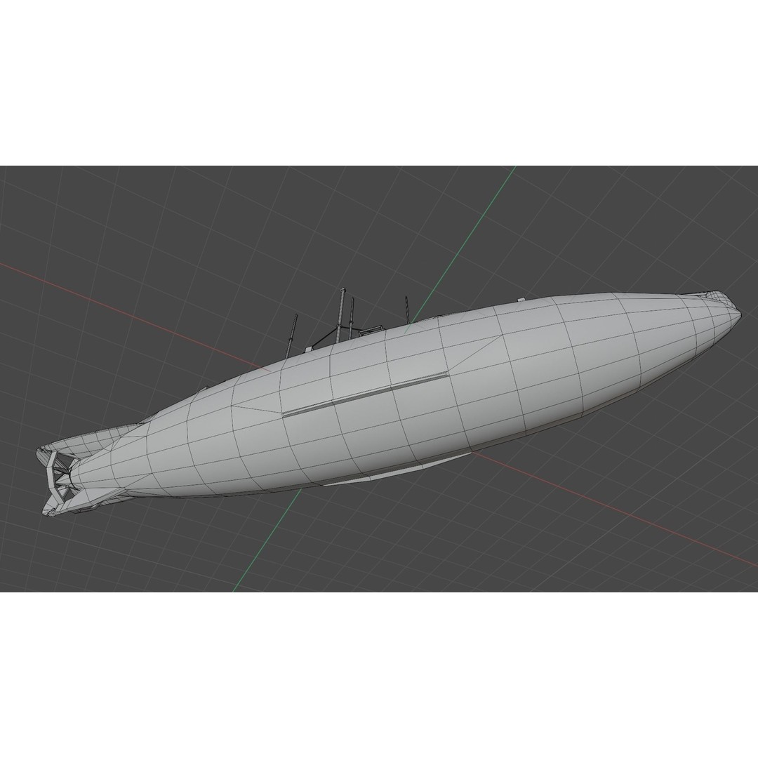 HMS Holland 3D Model – Low Poly Submarine, PBR Textures, FBX - View 20