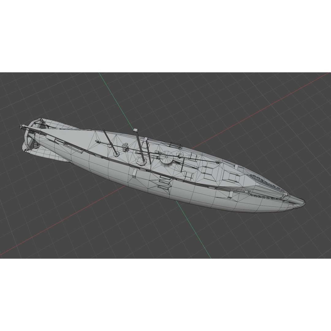 HMS Holland 3D Model – Low Poly Submarine, PBR Textures, FBX - View 21
