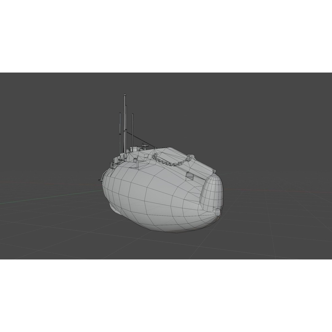 HMS Holland 3D Model – Low Poly Submarine, PBR Textures, FBX - View 22