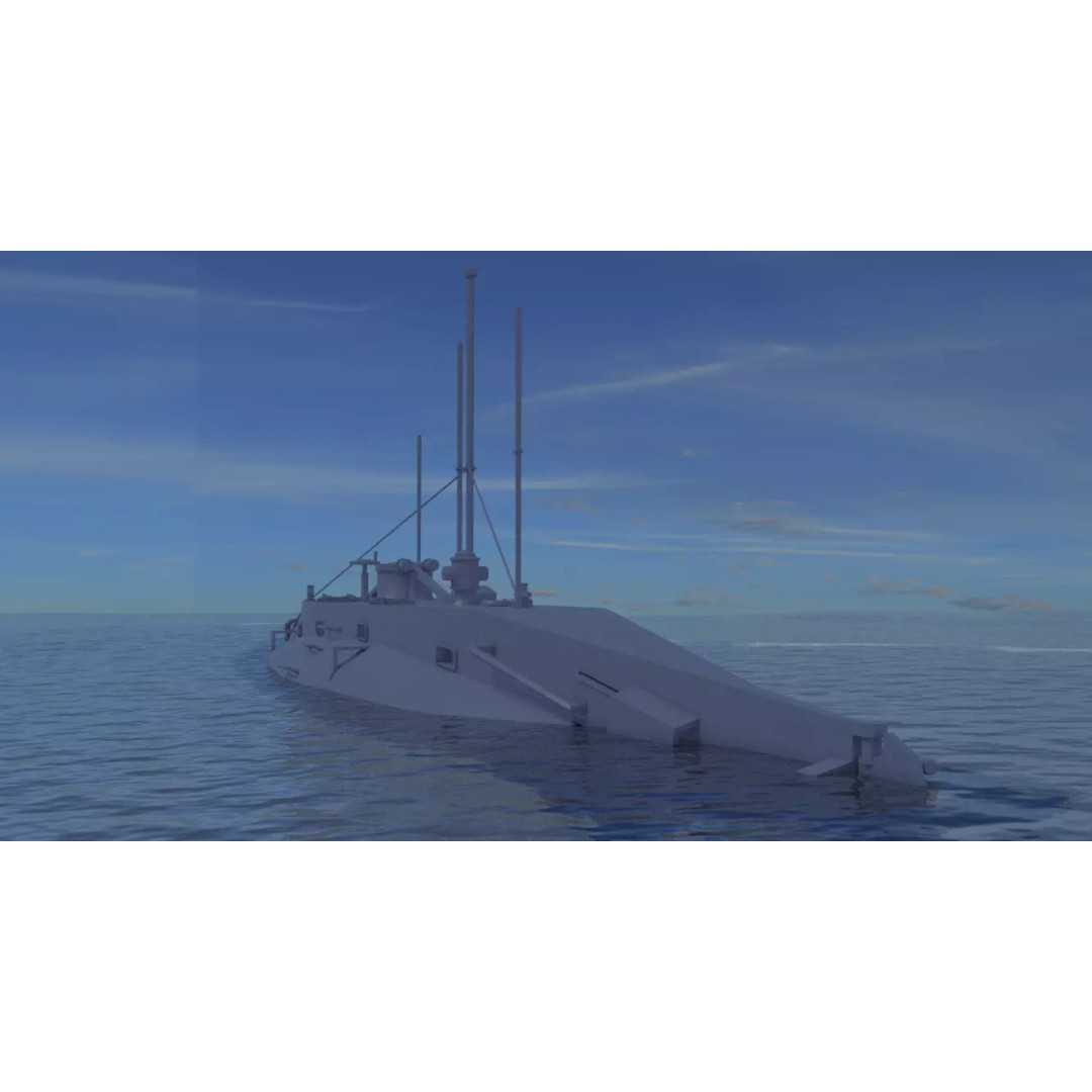 HMS Holland 3D Model – Low Poly Submarine, PBR Textures, FBX - View 23