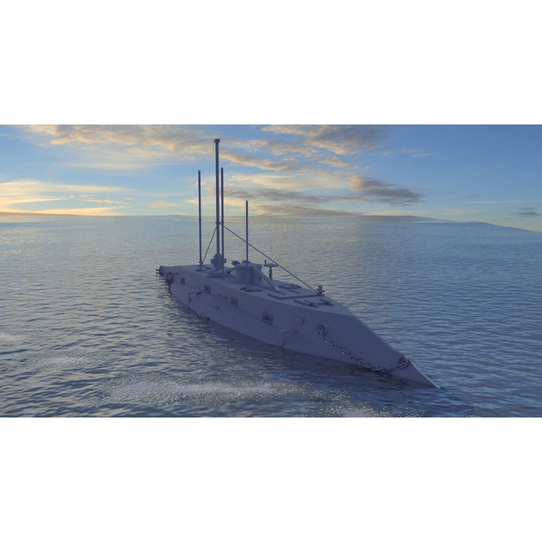 HMS Holland 3D Model – Low Poly Submarine, PBR Textures, FBX - View 3