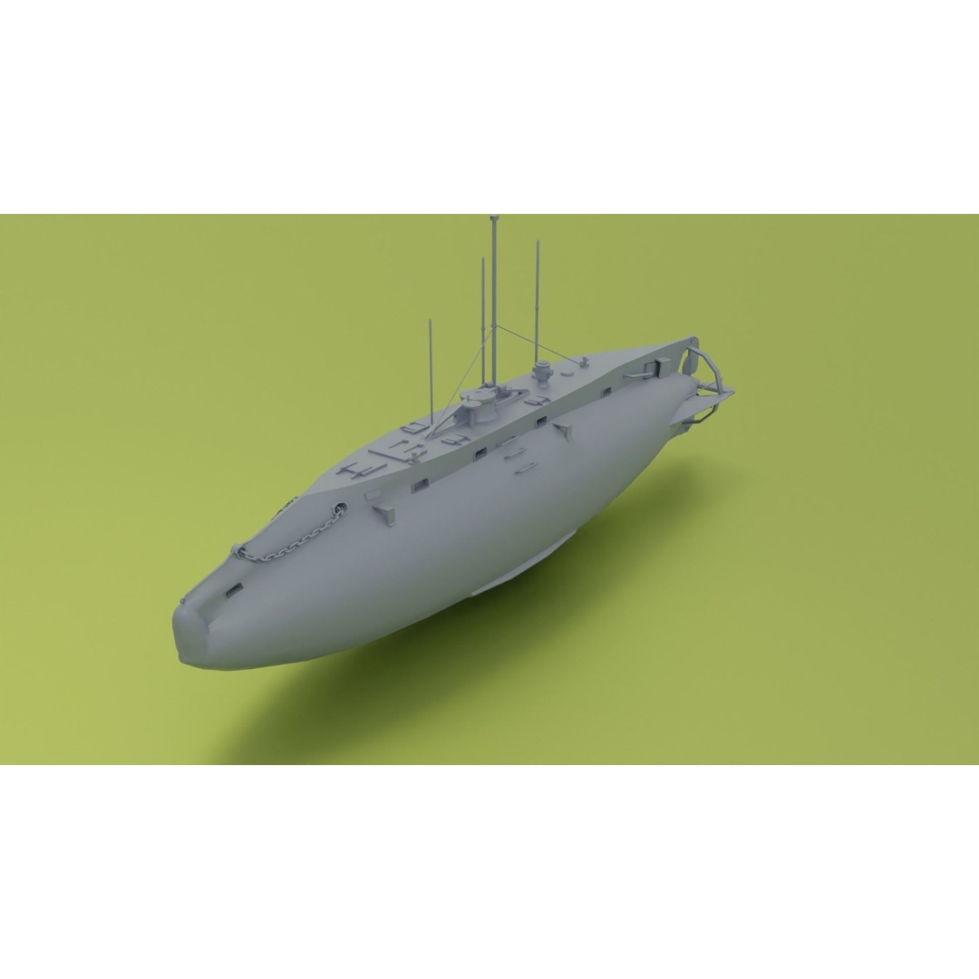 HMS Holland 3D Model – Low Poly Submarine, PBR Textures, FBX - View 4