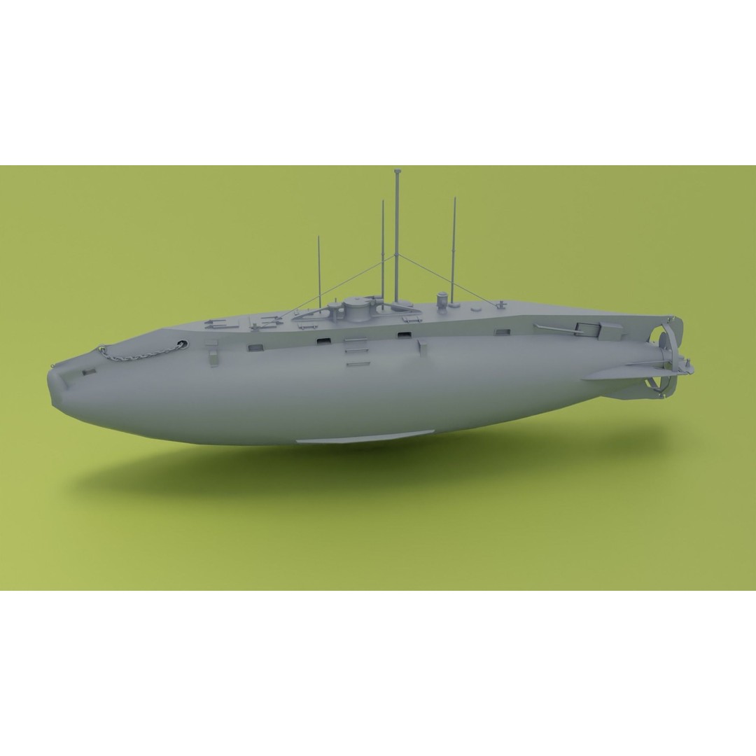 HMS Holland 3D Model – Low Poly Submarine, PBR Textures, FBX - View 5
