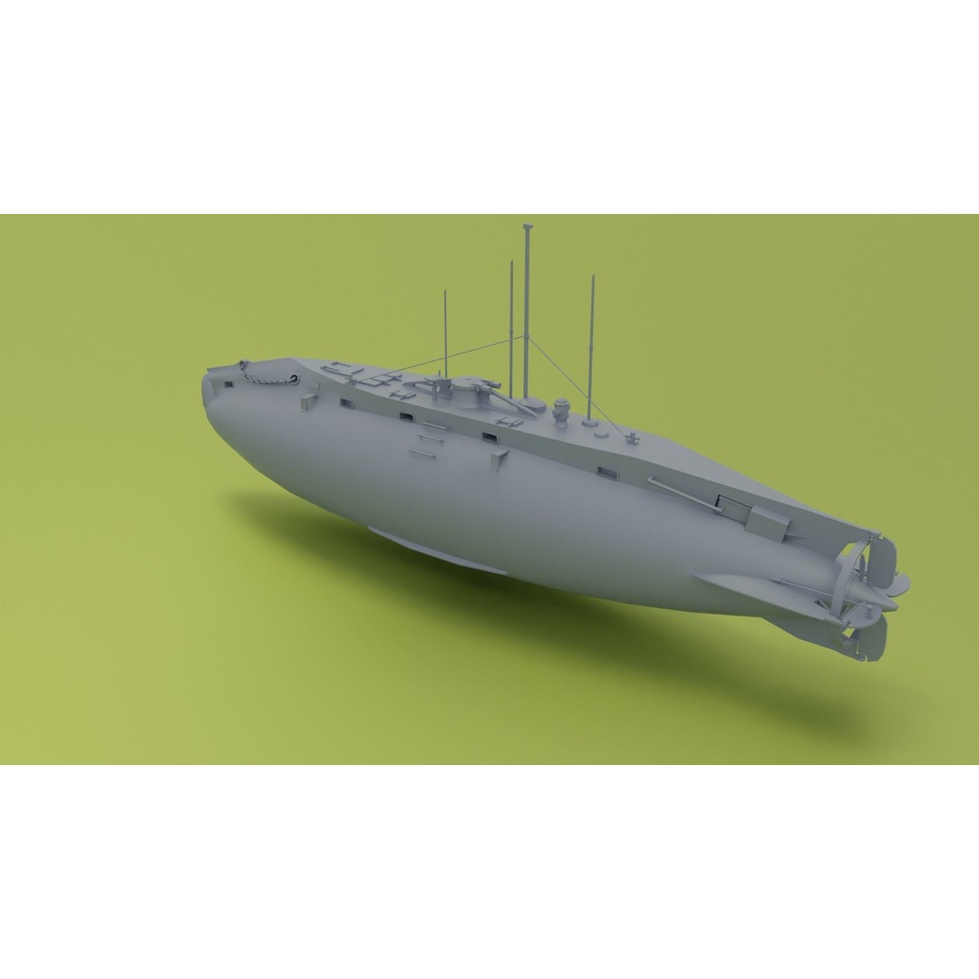 HMS Holland 3D Model – Low Poly Submarine, PBR Textures, FBX - View 6