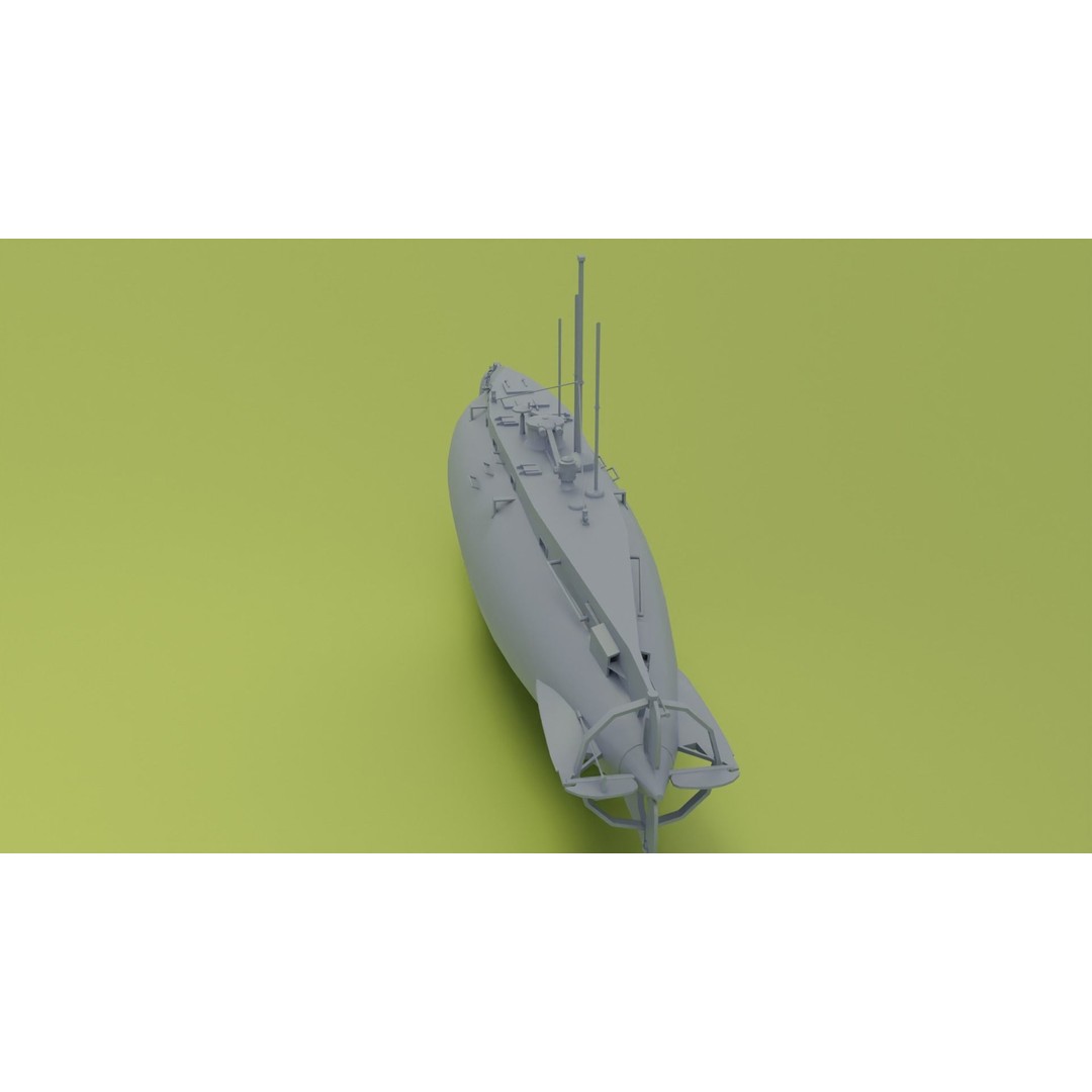 HMS Holland 3D Model – Low Poly Submarine, PBR Textures, FBX - View 7