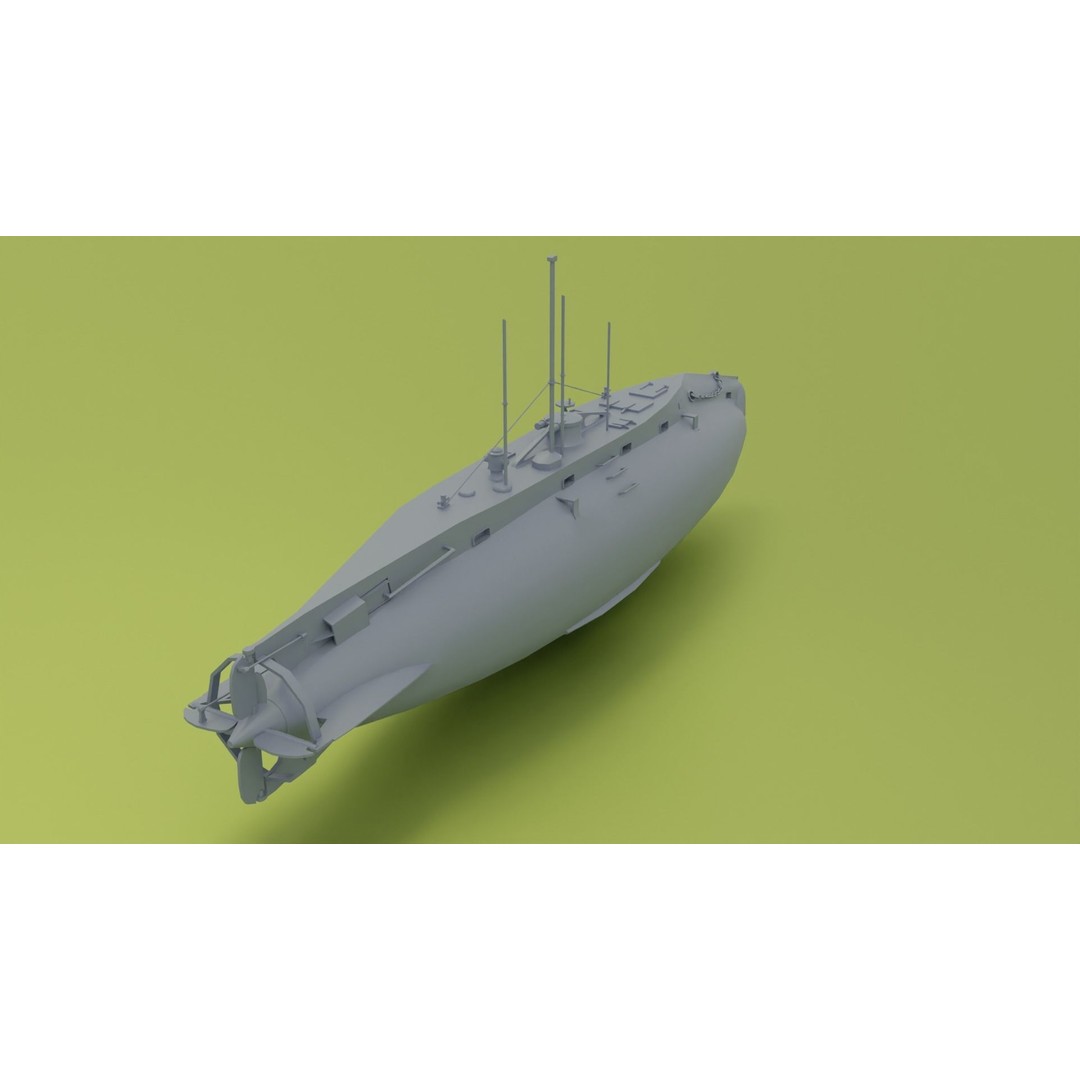 HMS Holland 3D Model – Low Poly Submarine, PBR Textures, FBX - View 8