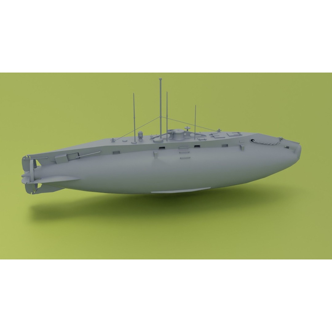 HMS Holland 3D Model – Low Poly Submarine, PBR Textures, FBX - View 9