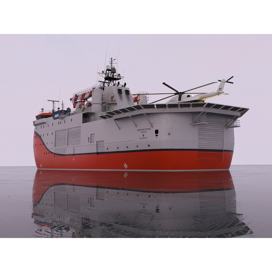 Self-Propelled Platform North Pole 3D Model – PBR Industrial Vessel, FBX - View 10