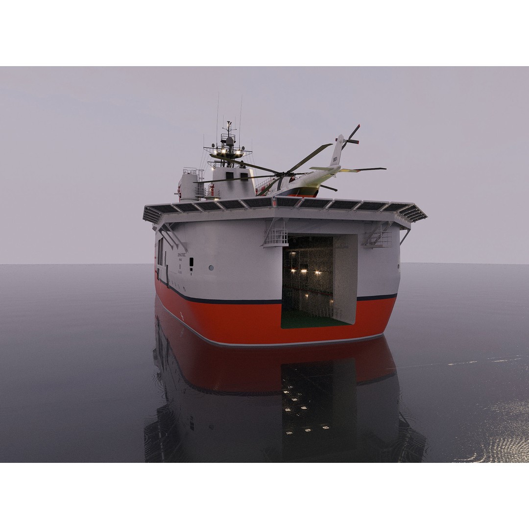 Self-Propelled Platform North Pole 3D Model – PBR Industrial Vessel, FBX - View 11