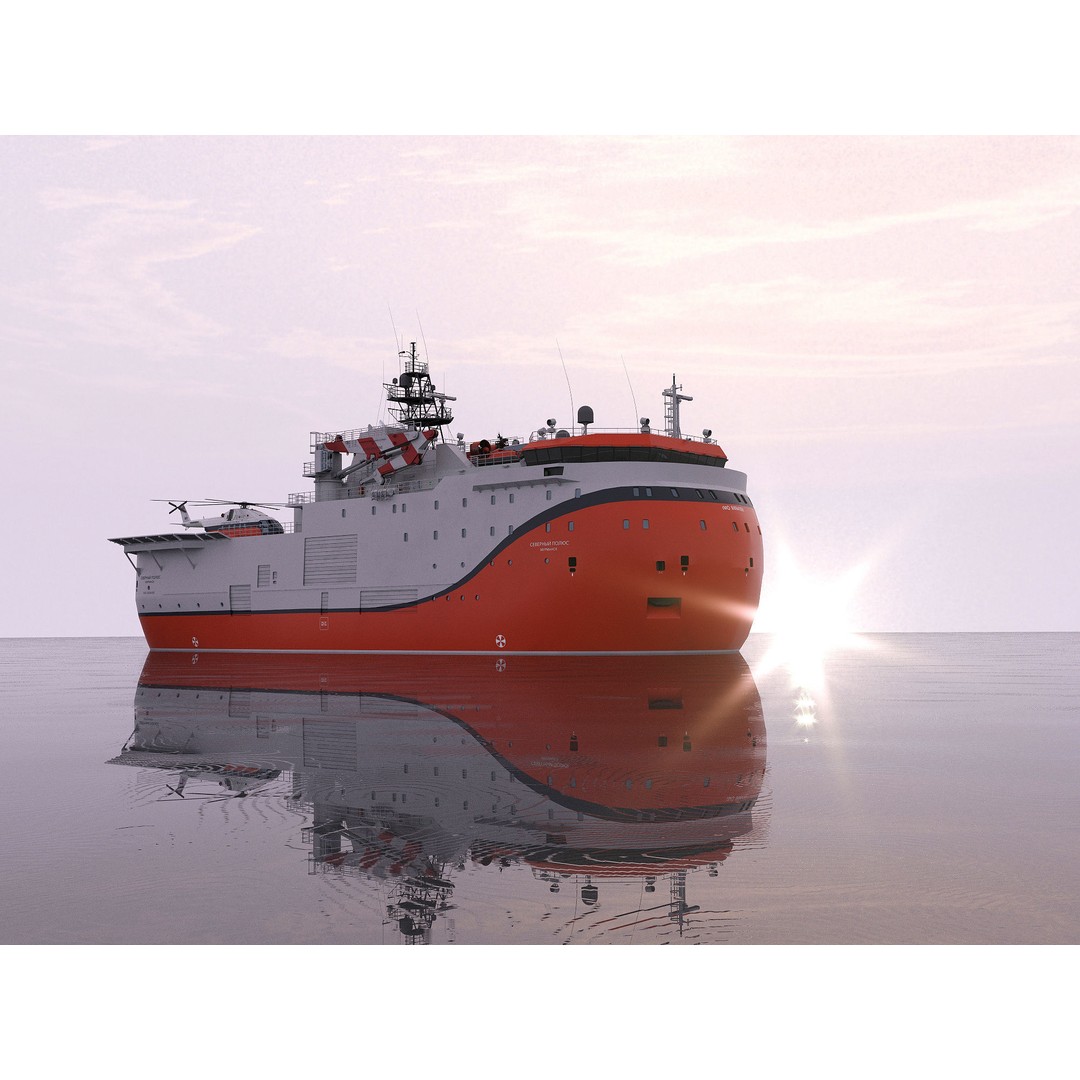 Self-Propelled Platform North Pole 3D Model – PBR Industrial Vessel, FBX - View 2