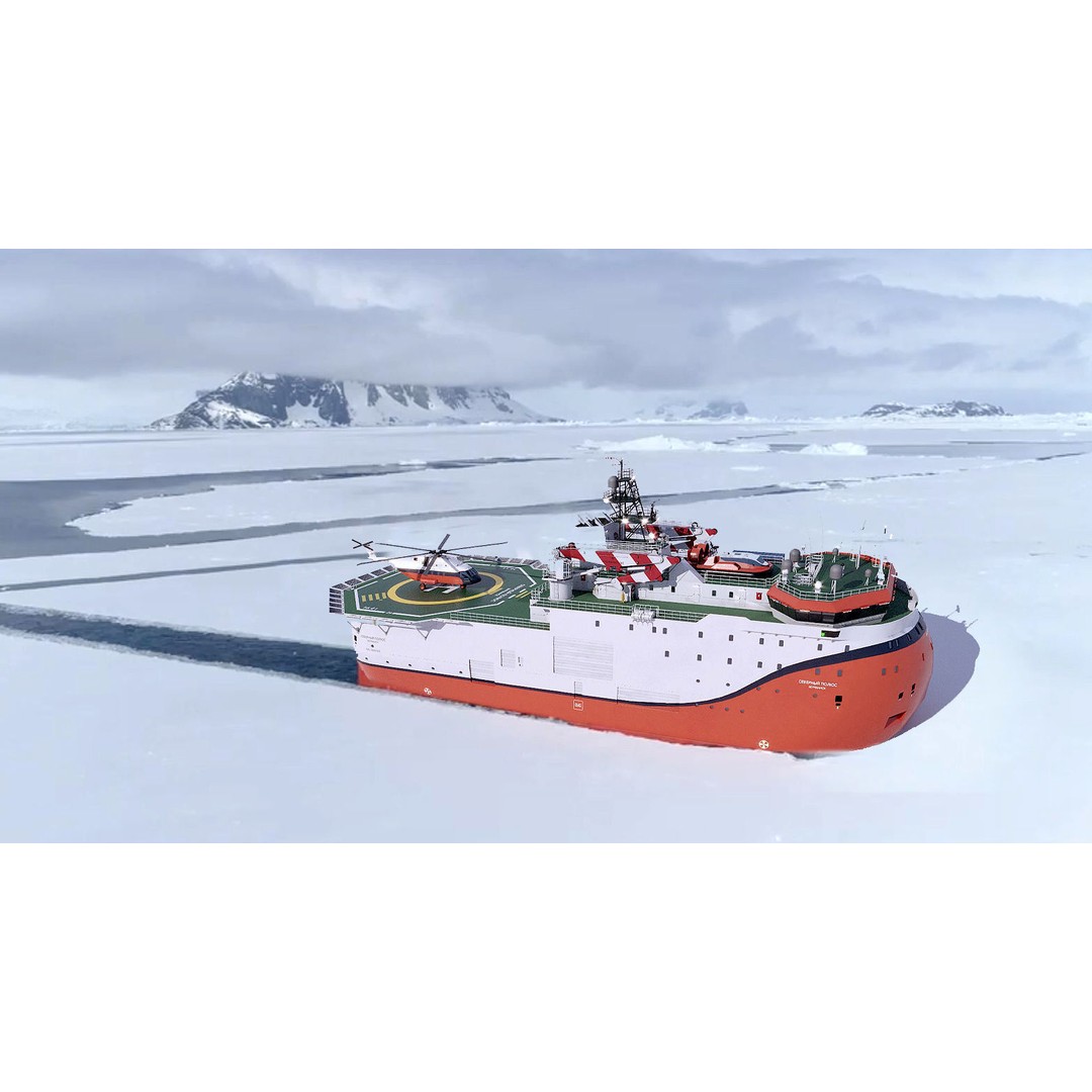Self-Propelled Platform North Pole 3D Model – PBR Industrial Vessel, FBX - View 20