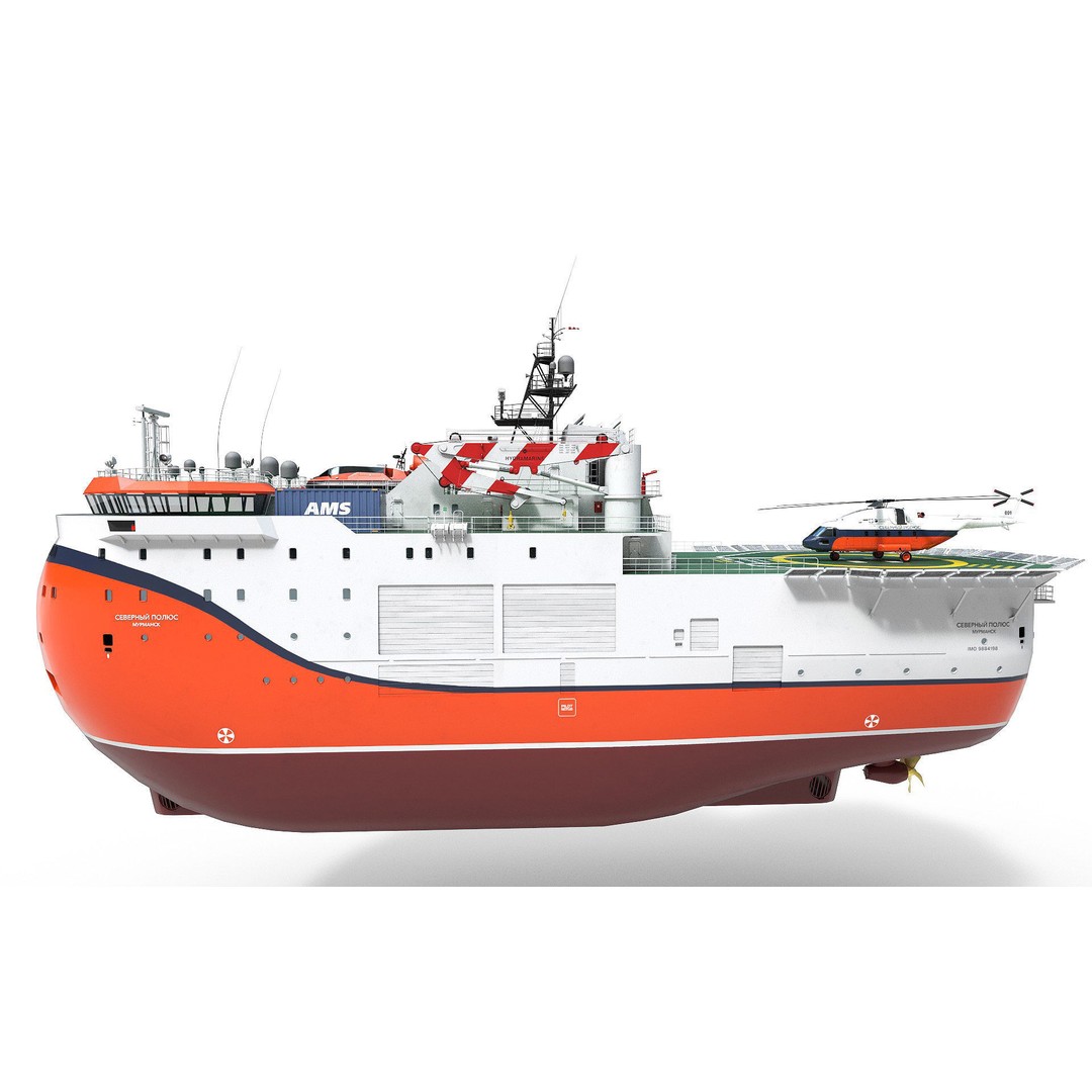 Self-Propelled Platform North Pole 3D Model – PBR Industrial Vessel, FBX - View 4