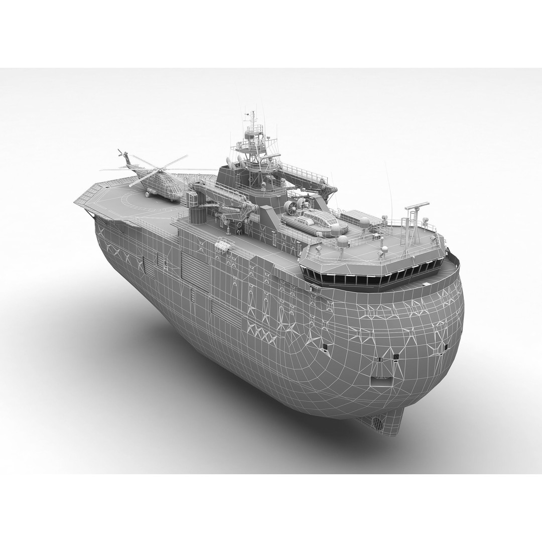 Self-Propelled Platform North Pole 3D Model – PBR Industrial Vessel, FBX - View 7