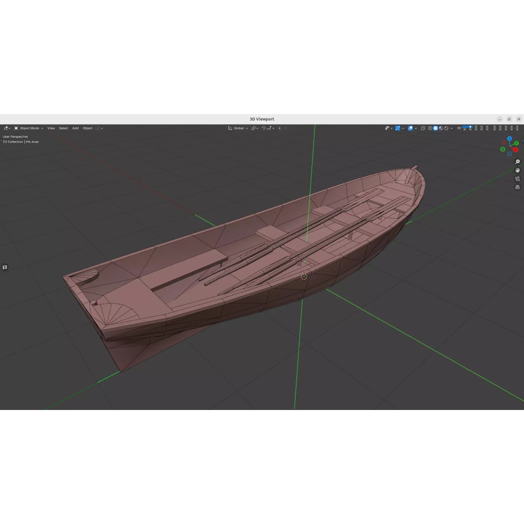 Lifeboat 3D Model – Low Poly Game-Ready Asset, FBX