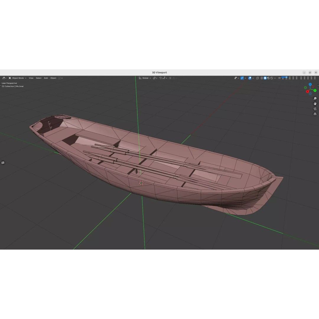 Lifeboat 3D Model – Low Poly Game-Ready Asset, FBX - View 10