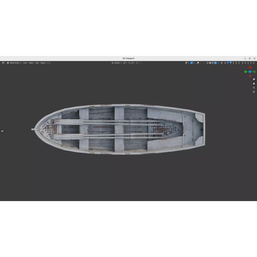 Lifeboat 3D Model – Low Poly Game-Ready Asset, FBX - View 6