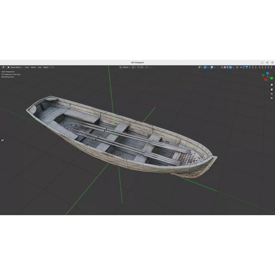 Lifeboat 3D Model – Low Poly Game-Ready Asset, FBX - View 7