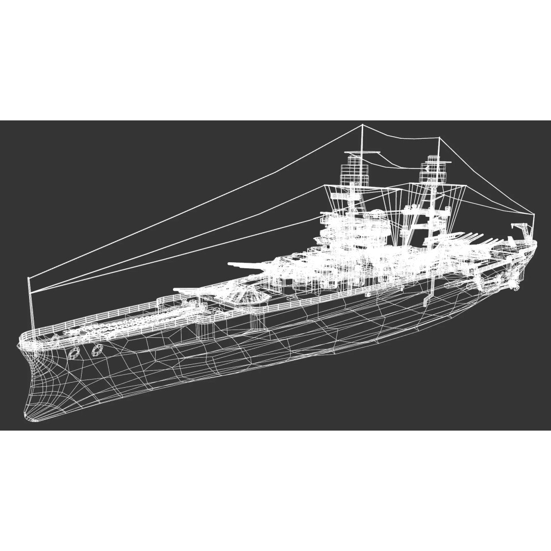 USS Arizona BB-39 Battleship 3D Model – Low Poly Game Ready, FBX