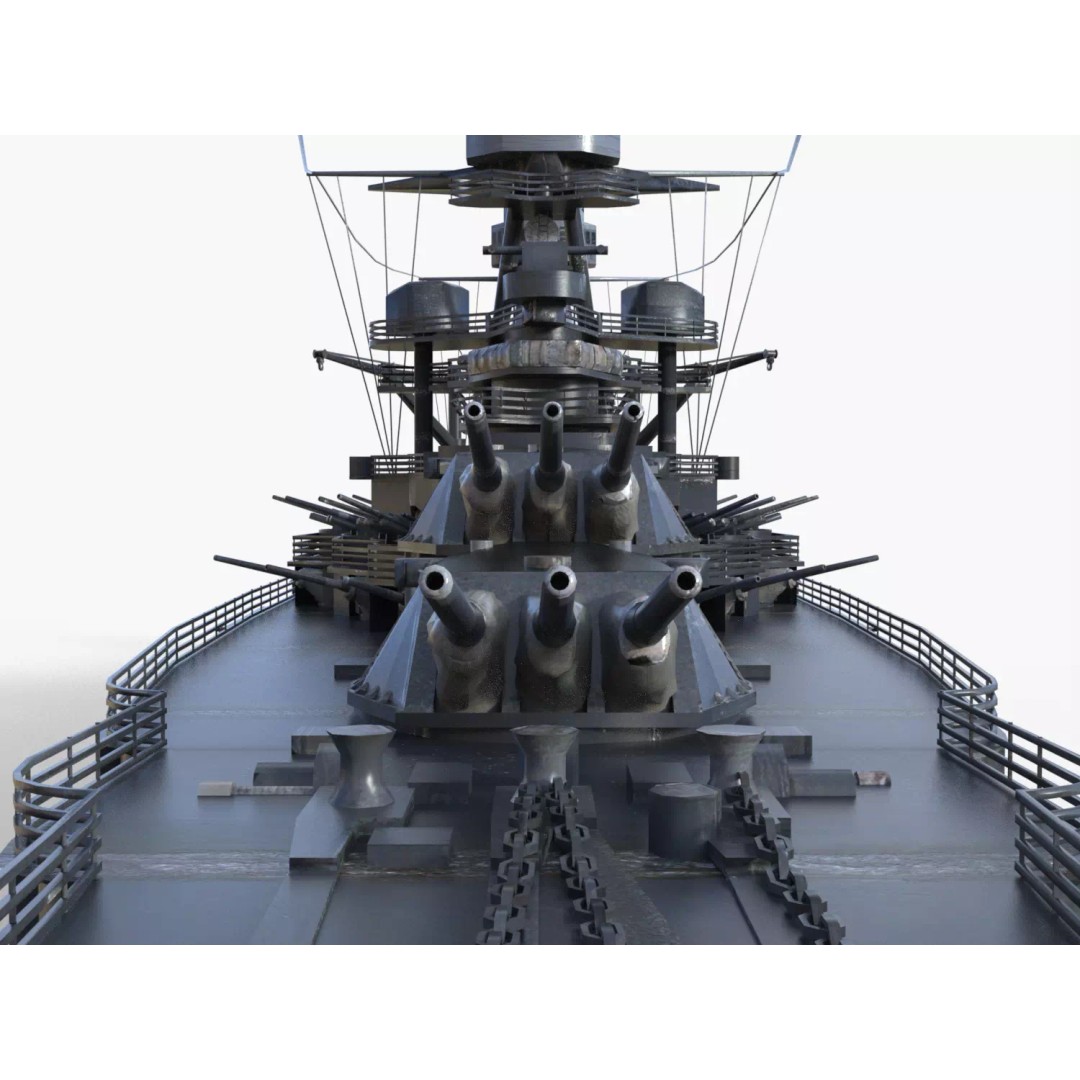 USS Arizona BB-39 Battleship 3D Model – Low Poly Game Ready, FBX - View 15