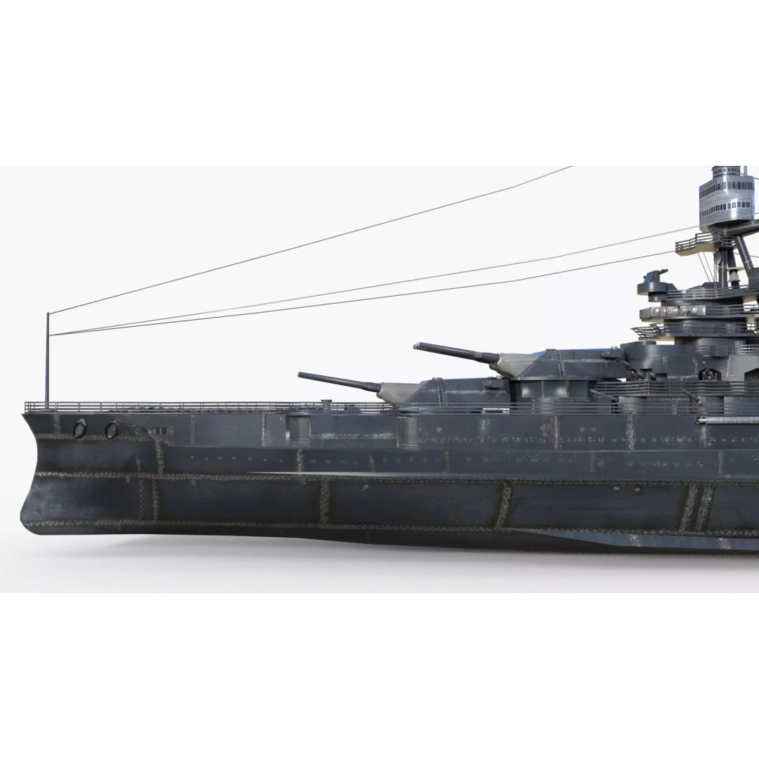 USS Arizona BB-39 Battleship 3D Model – Low Poly Game Ready, FBX - View 18