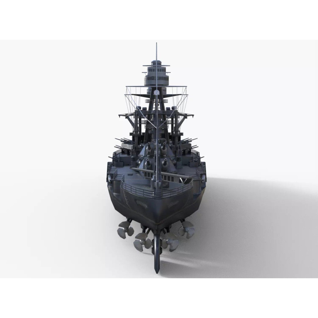 USS Arizona BB-39 Battleship 3D Model – Low Poly Game Ready, FBX - View 20