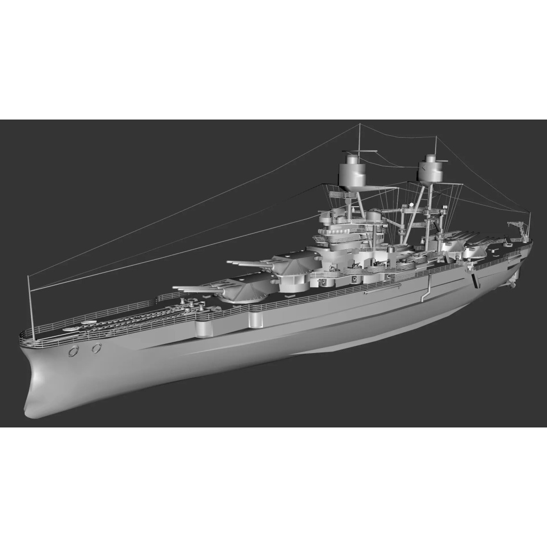 USS Arizona BB-39 Battleship 3D Model – Low Poly Game Ready, FBX - View 24