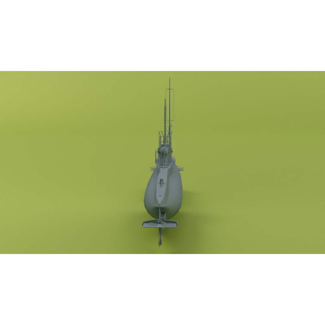 SM UC 5 U-Boat 3D Model – Low Poly Military Submarine, FBX, OBJ - View 16