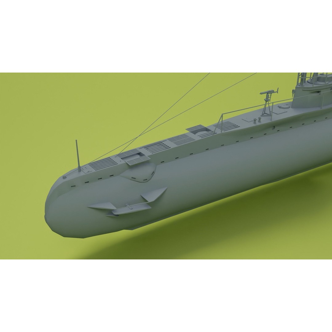 SM UC 5 U-Boat 3D Model – Low Poly Military Submarine, FBX, OBJ - View 18