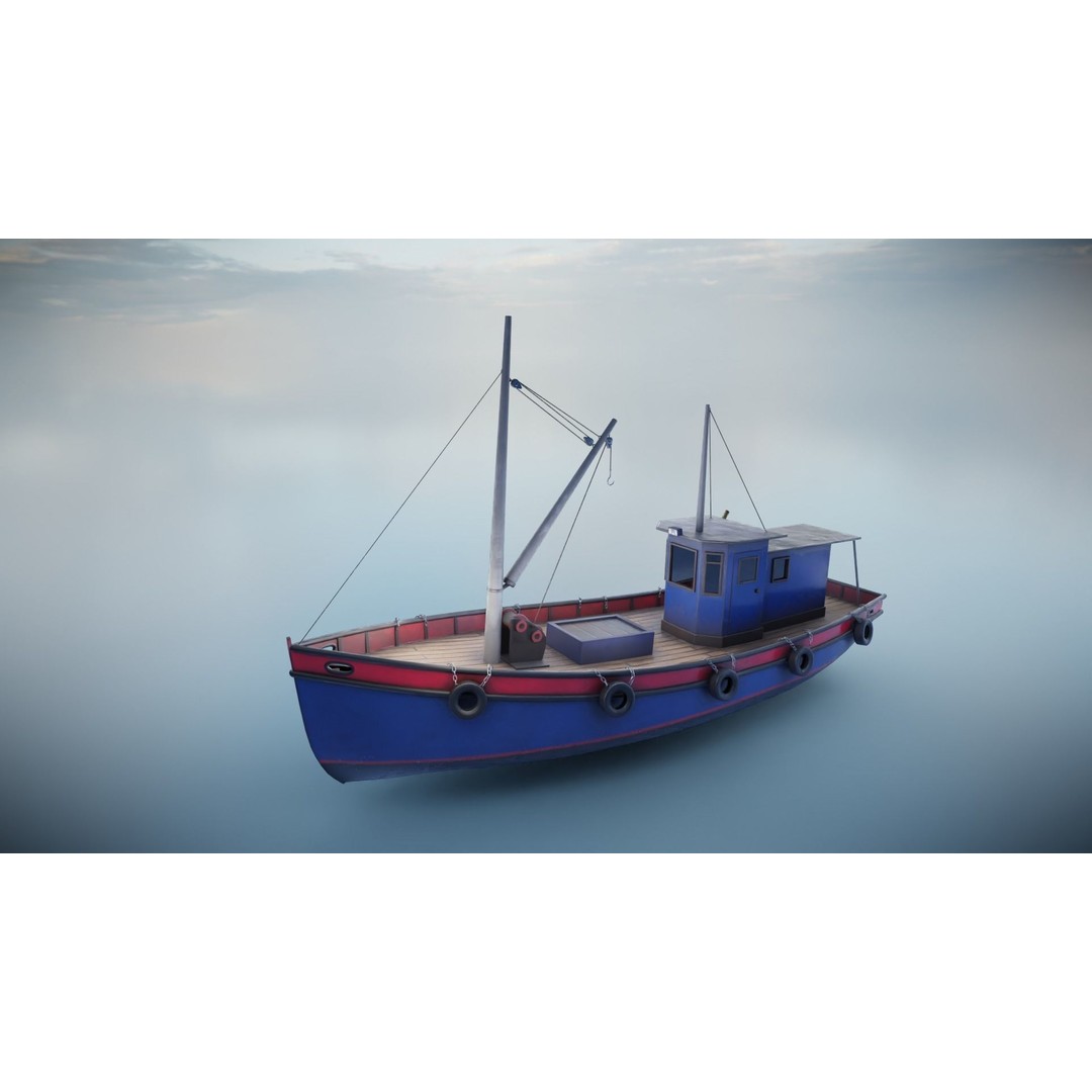 Industrial Ships 3D Model – Low Poly Watercraft, FBX, Game Ready - View 4
