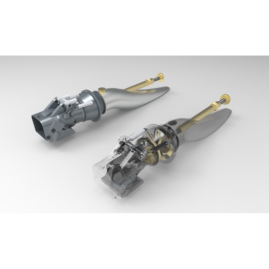 Water Jet Propulsion 3D Model – Marine Engine for Game Ready Use, FBX - View 3