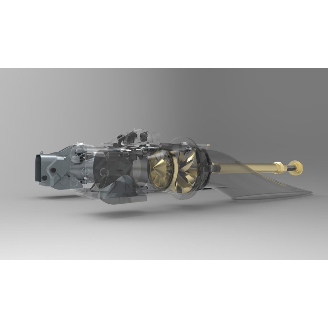Water Jet Propulsion 3D Model – Marine Engine for Game Ready Use, FBX - View 4