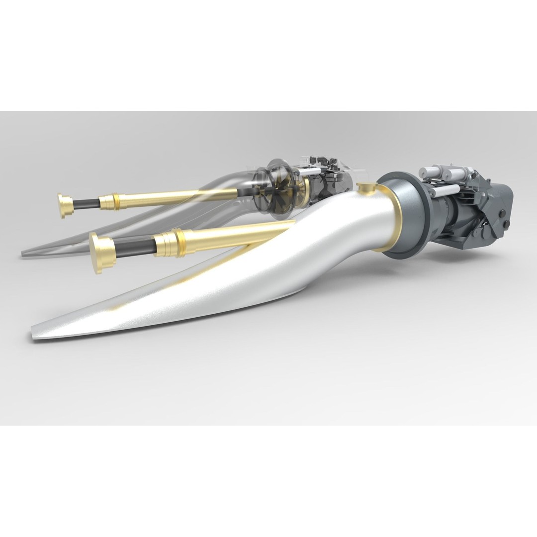 Water Jet Propulsion 3D Model – Marine Engine for Game Ready Use, FBX - View 6