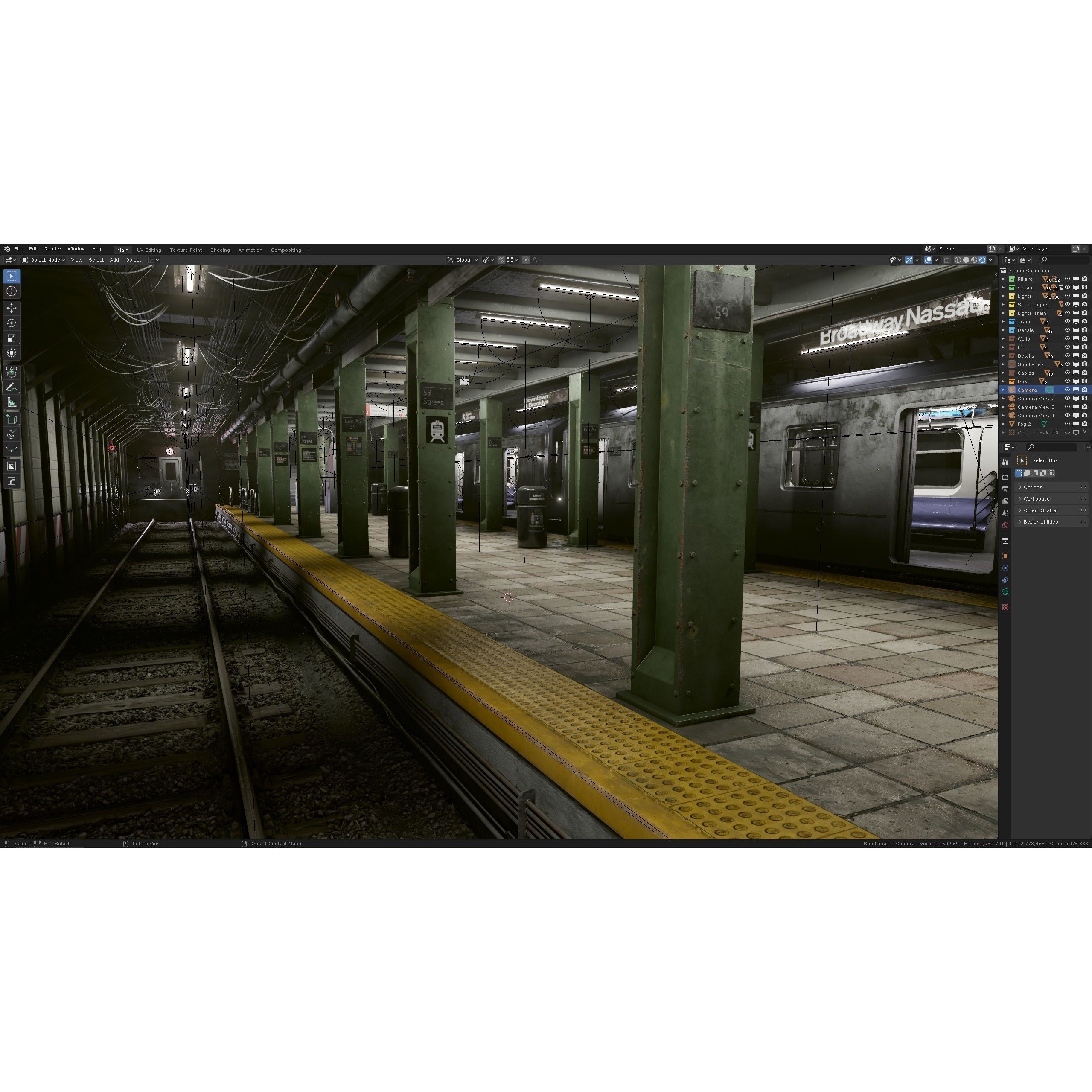 Subway Station - Low-Poly Game-Ready 3D Model - View 12