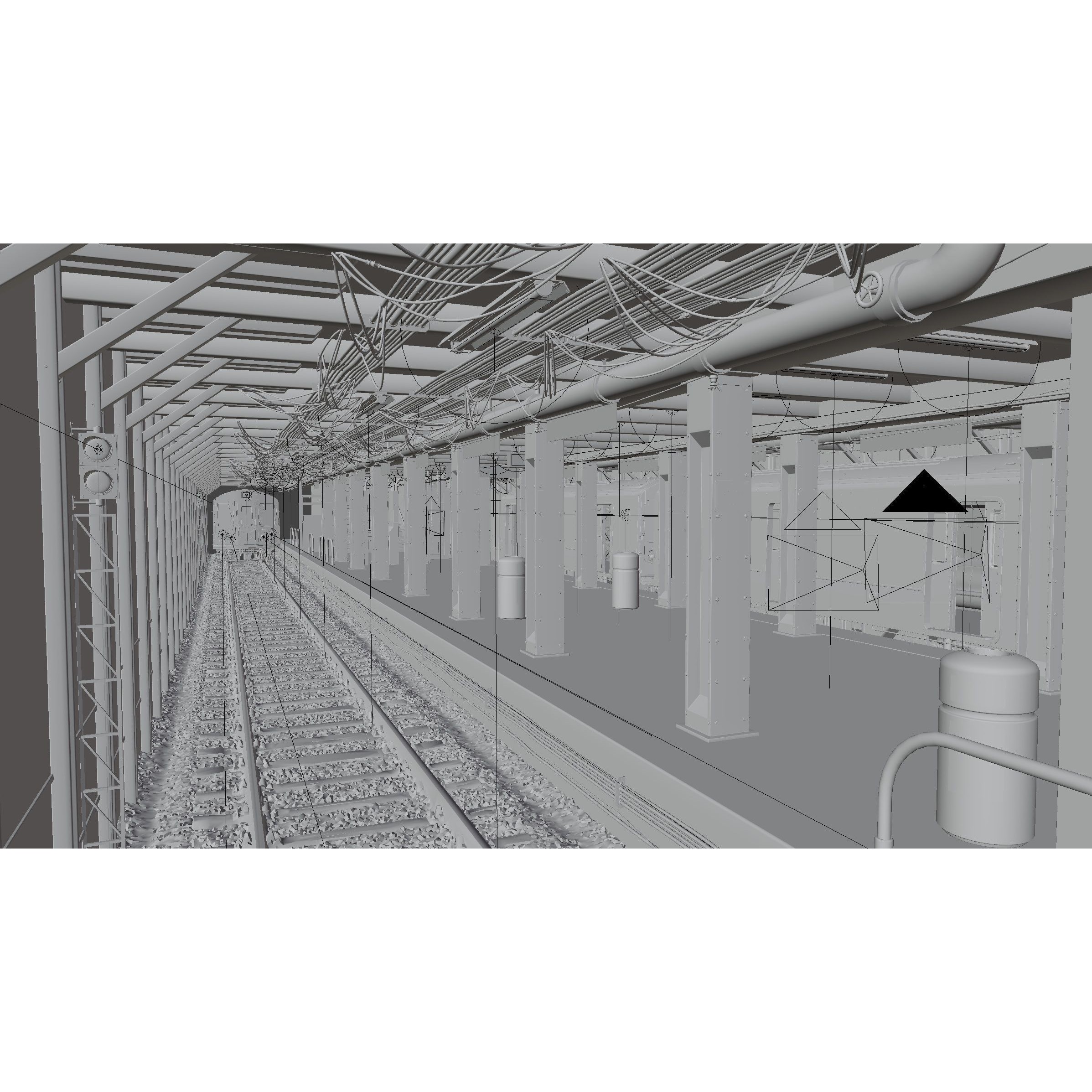 Subway Station - Low-Poly Game-Ready 3D Model - View 16